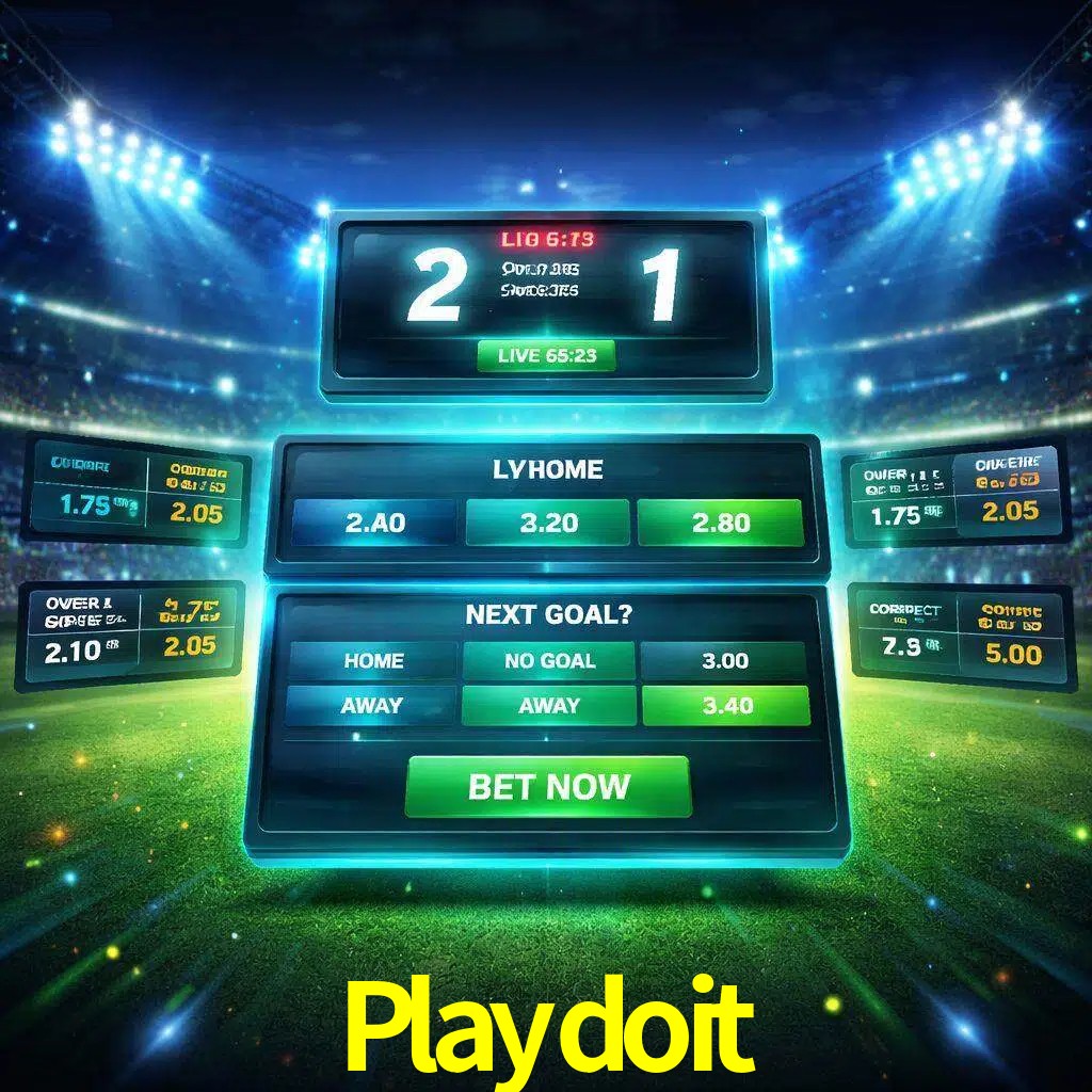 Vista de apuestas en vivo Playdoit durante un partido en curso