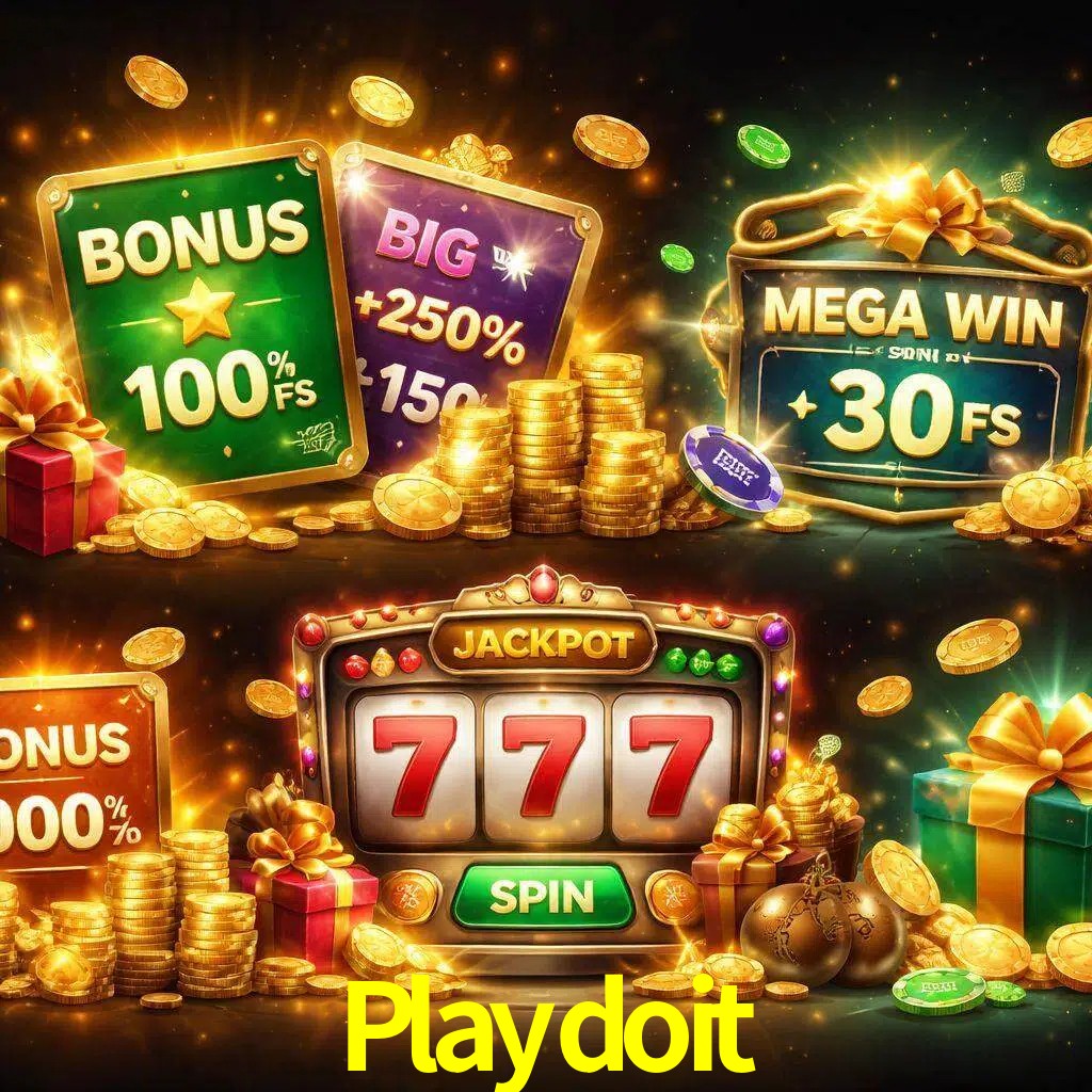 Tipos de bonos Playdoit incluyendo recompensas de bienvenida y promociones continuas