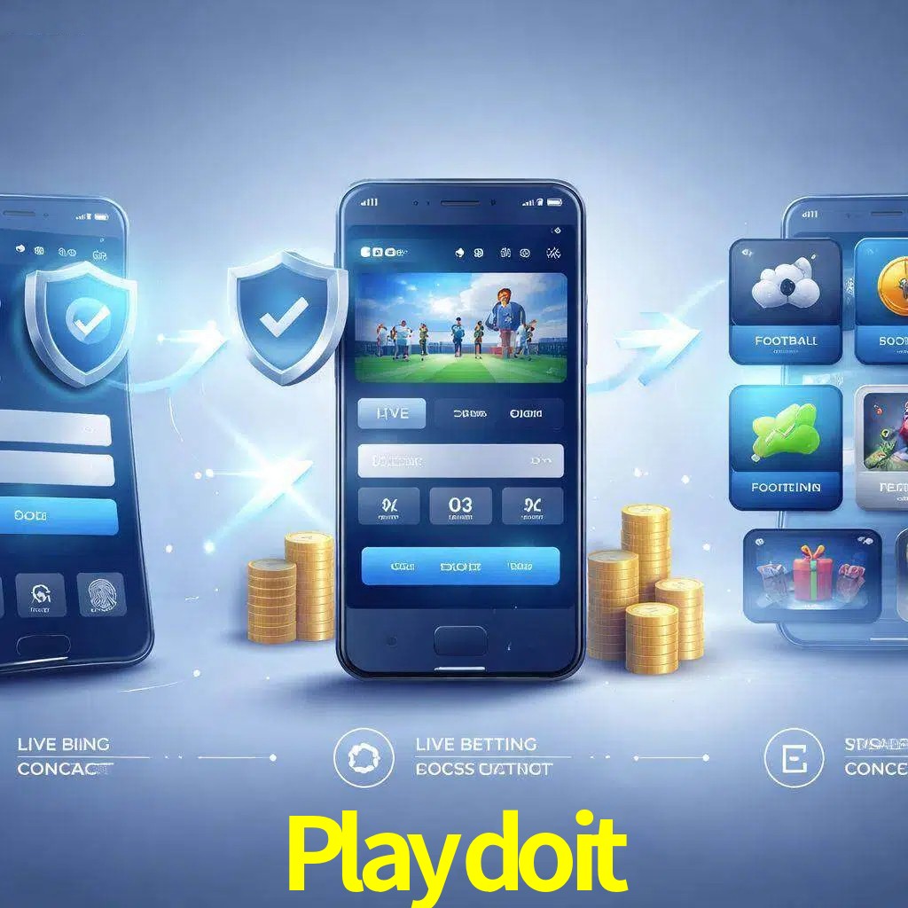 Pasos de acceso a la app Playdoit en pantalla de teléfono móvil